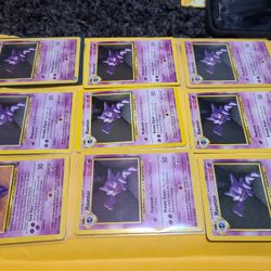 9) HAUNTER & GENGAR POKÉMON CARDS NM-MT 2ND EDITION & BASE SET