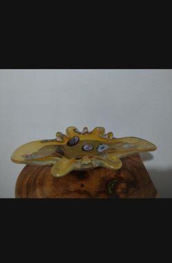 MURANO GLASS SHELL BOWL -CENTERPIECE  - ASHTRAY 11.5"×8" ×3" - A90