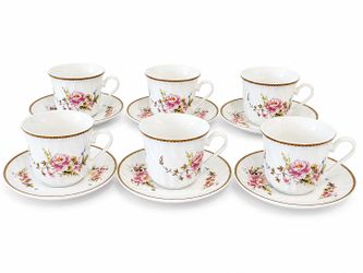 Ciera Fine China – Set of 6 Cups & Saucers