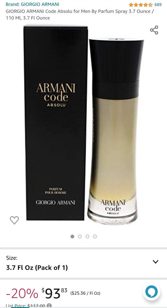 Giorgio armani code absolu pour homme 3.7 fl oz sale