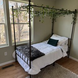 Like-New Twin Canopy Beds – Complete Sets (3 Available) – Barely Used