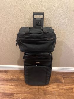 Vintage Samsonite Rolling Carry-On Luggage & Matching Travel Bag Set - Excellent Condition