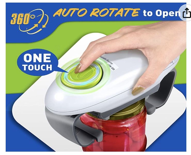 Higher Torque Electric Jar Opener for Seniors with Arthritis Fit Almost  Jars Size, Strong Tough Automatic Jar Opener for Weak Hands, Hands Free