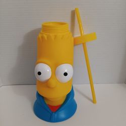Universal Studios Bart Simpson Water Bottle Sipper Cup with Straw 2010