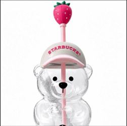 Real Starbucks Strawberry Glass Bearista Pink Drink With Box