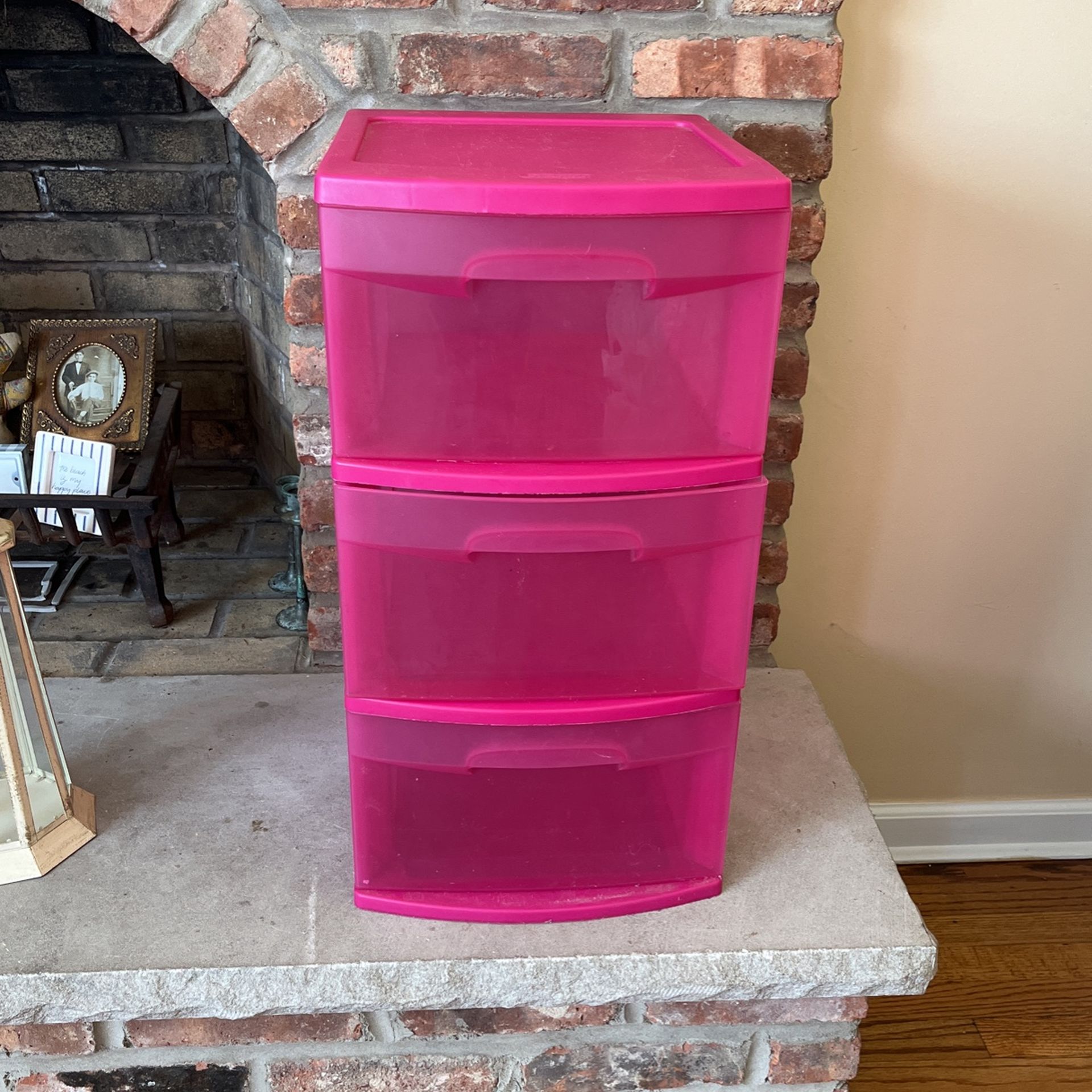 Sterilite 3-drawer Organizer Storage Unit Pink Plastic