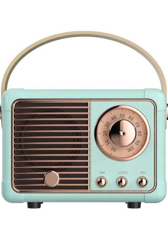 Dosmix Retro Bluetooth Speaker, Vintage Decor, Small Wireless Bluetooth Speaker, Cute Old Fashion Style for Kitchen Desk Bedroom Office Party Outdoor 