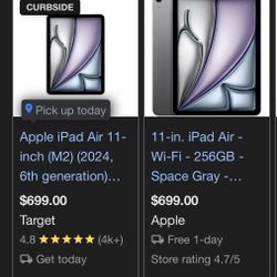 Apple iPad Air 11 inch (M2) [2024 6th generation] Wi-Fi 256gb