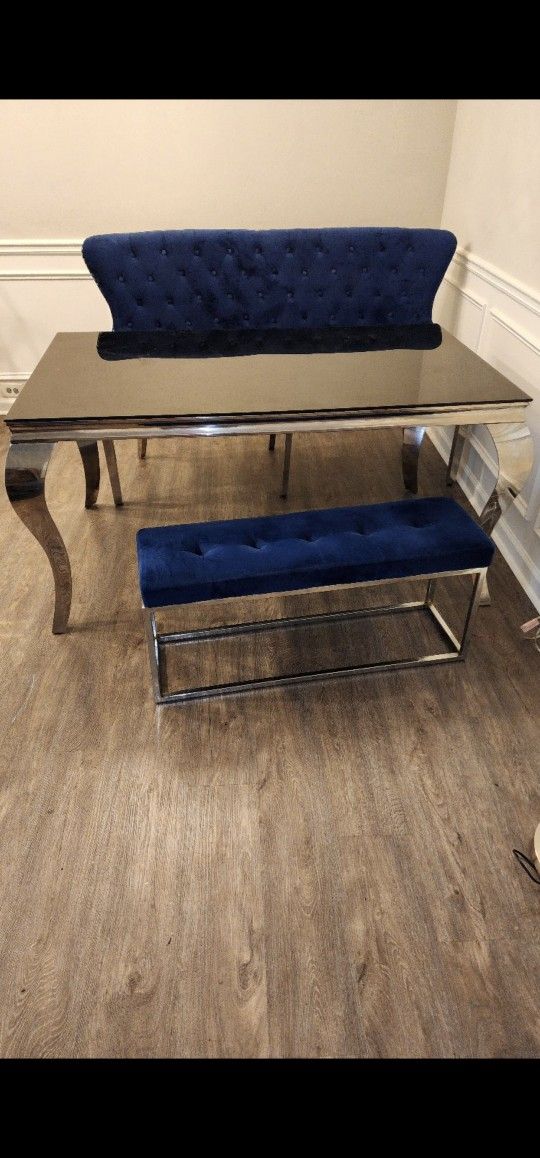 Chrome Rectangular Dining Set