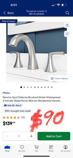 Pfister Rancho Spot Defense Brushed Nickel Widespread 2-handle WaterSense Mid-arc Residential Handle..