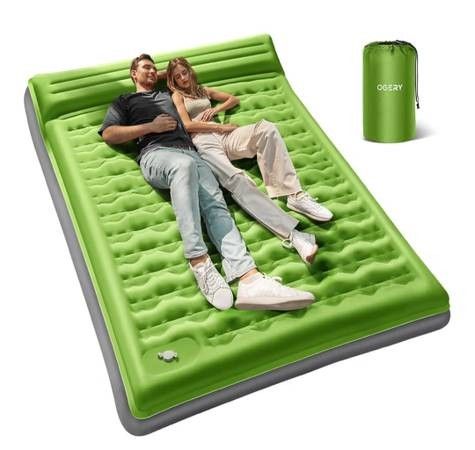 OGERY Sleeping Pad for Camping, 6" Extra-Thick Reinforced Camping Sleeping Pad with Pillows & Built-in Foot Pump, Ultralight Self Inflating Air Mattre