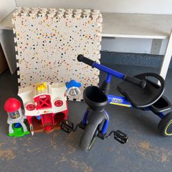 Kids Toy Bundle – Tricycle + Little Tikes Farm + Play Mat
