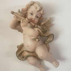 Vintage Cherub playing  Flute Wall Hanging