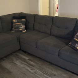 Gray Charcoal Pullout Bed Couch