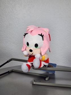 6.5" Sonic The Hedgehog Amy Pink Sitting Keychain Charm Plush