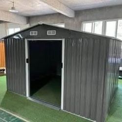 New in Box 8’ L x 10’’ W x 6.’ H galvanized steel Metal Storage Shed Outdoor Garden (Assemble  Need)