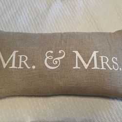 **“Mr. & Mrs.” Accent Pillow - Like-New Condition**