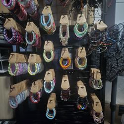 Handmade Bracelets made of Glass and/or Wood Beads