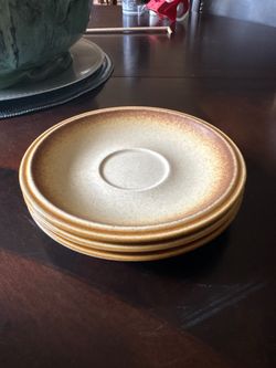Vintage Mikasa Stylekraft C0900 Saucers (Lot of 3) - Brown Speckled Stoneware Japan