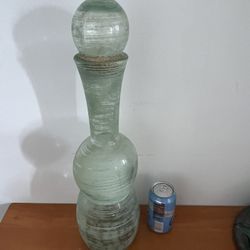 HUGE GLASS  BOTTLE WITH CORK