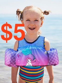 Swim vest for  girls (30–60 lbs), arm-float vest for children aged 2–6, swimming