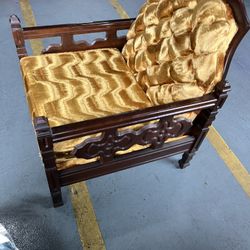 Mid Center Antique Chair with Original Plastic Slip Coverings