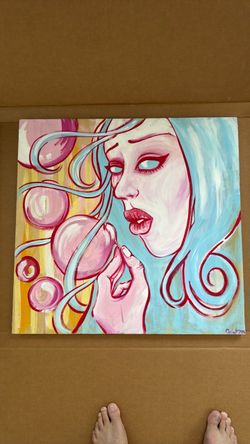 Hand-Painted Pop-Art Portrait 27"x27"