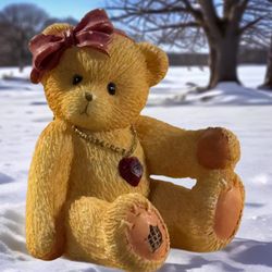 Cherished Teddies Little Sparkles Birthday Bear Jan ‘96 Red Mini Enesco Vtg EUC