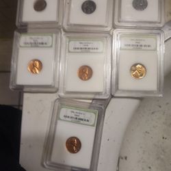 Graded Pennies 1942,1943,1954,1964,