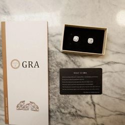 Square Halo Moissanite Studs