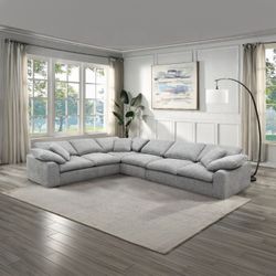 Large Gray Sectional Sofa Cloud Couch☁️ Free Delivery ✅ Gray Sectional 