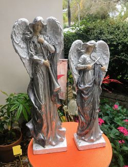 2 Angels playing violin and Trumpet 18” and 22” Tall