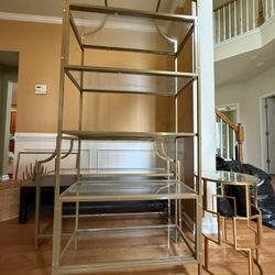 Bronze & glass bookcase + Entertainment Center 
