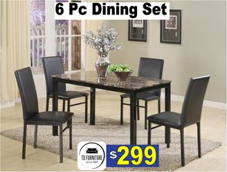 5 Pcs Dining Set, comedores, furniture, Chairs, Table