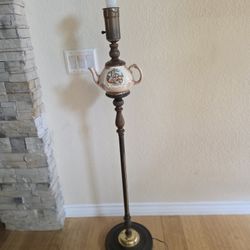 Floor Lamp. Antique Tea Kettle Floor Lamp. 
