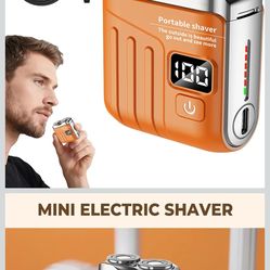 Portable Rotary Dual Ring Electric Shaver, 2025 Upgrade Pocket Shaver USB Mini Shavers for Men, Rechargeable Mini Dual-Head Electric Razor for Home, C