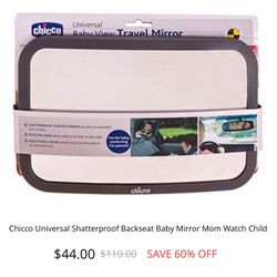Chicco Universal Shatterproof Backseat Baby Mirror Mom Watch Child