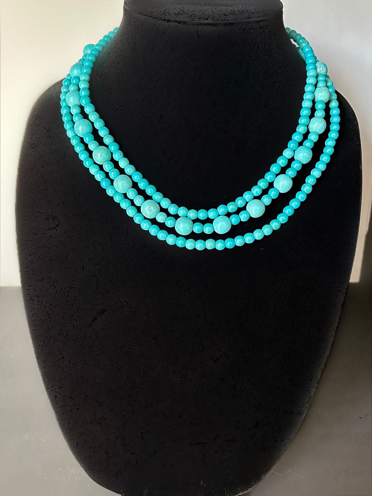 Triple Stand Turquoise Necklace 