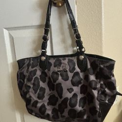 COACH MIA OCELOT LEOPARD SHOULDER SATCHEL TOTE BAG