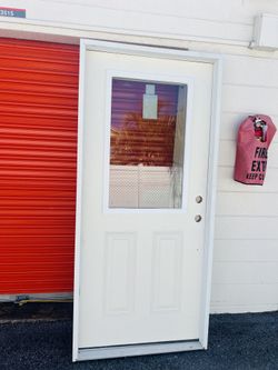 Exterior Impact Rate Glass Door With Composite Frame 36x80