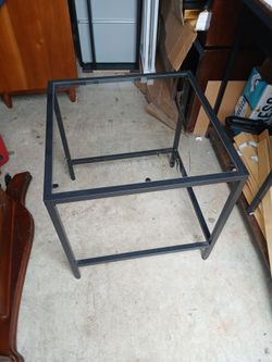 Black Metal Frame Glass Top Side Table