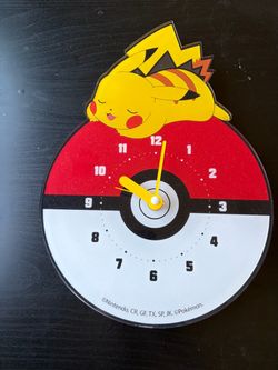 Pokémon Pikachu Poké Ball Wall Clock
