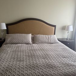 California King Bed with Dresser with Mirror and Nightstands