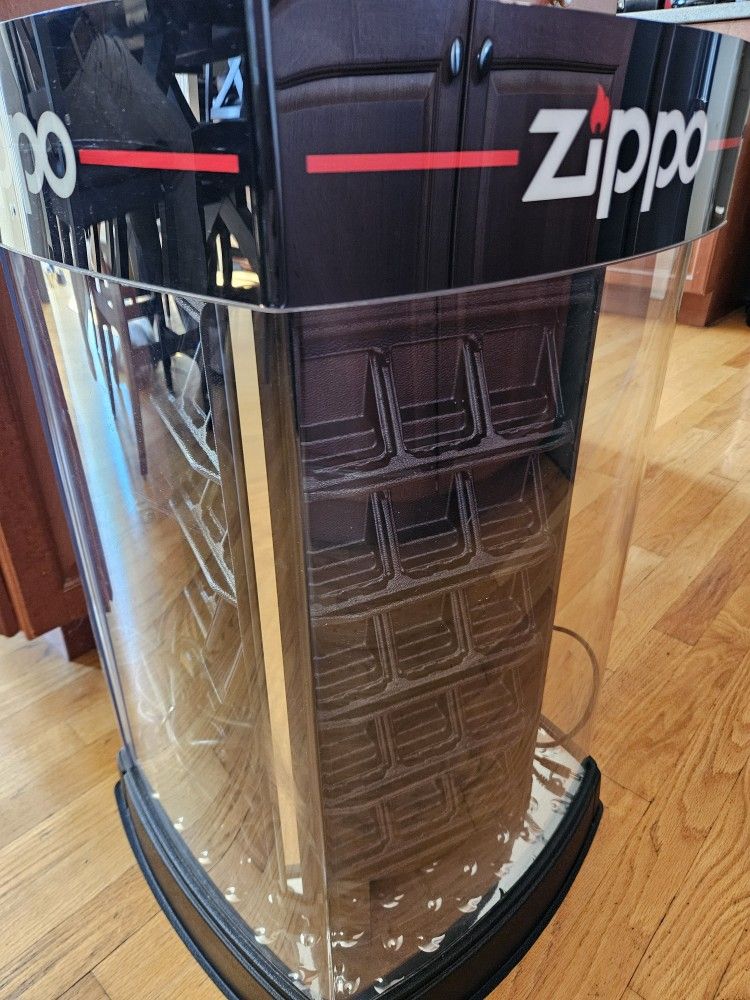 French Zippo Lighter Lit Shop Revolving Display Sign commercial display