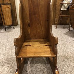 Childs High Back wood Rocker