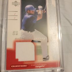 Upper Deck Ovation. Ivan Rodriguez. Jersey Relic  Baseball Card 