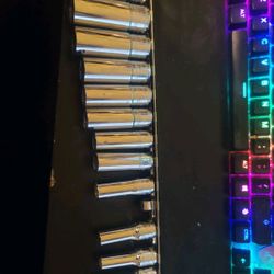 Mac Tools 14pc Socket Set Missing 1 10mm 3/8 Drive Chrome Deep