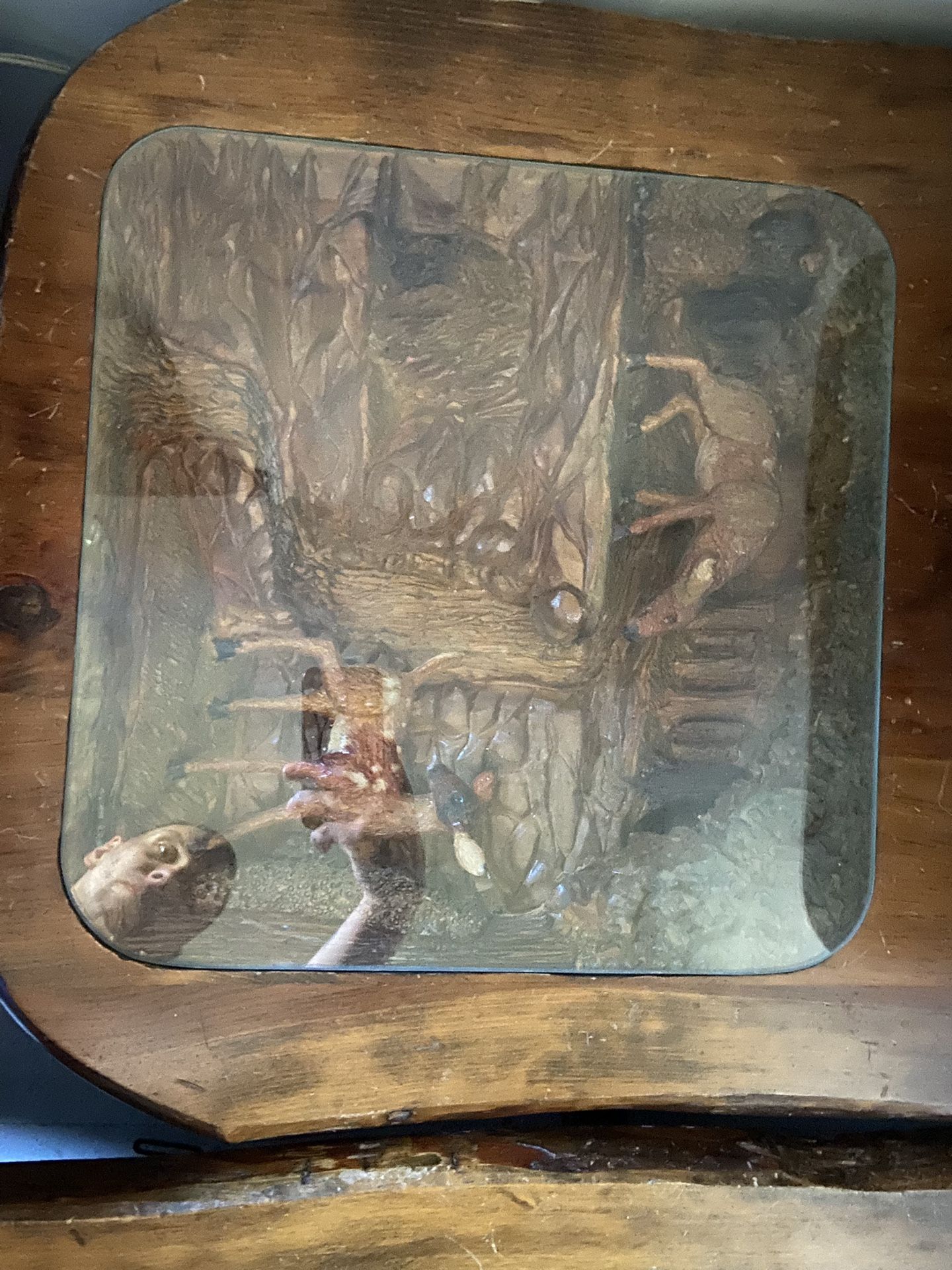 End Stand Custom With Deer Carving Display