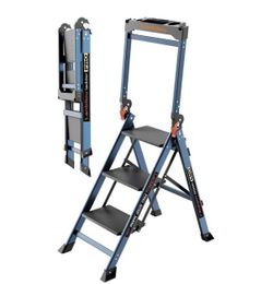 Aluminum 3 step stool ladder with tool tray