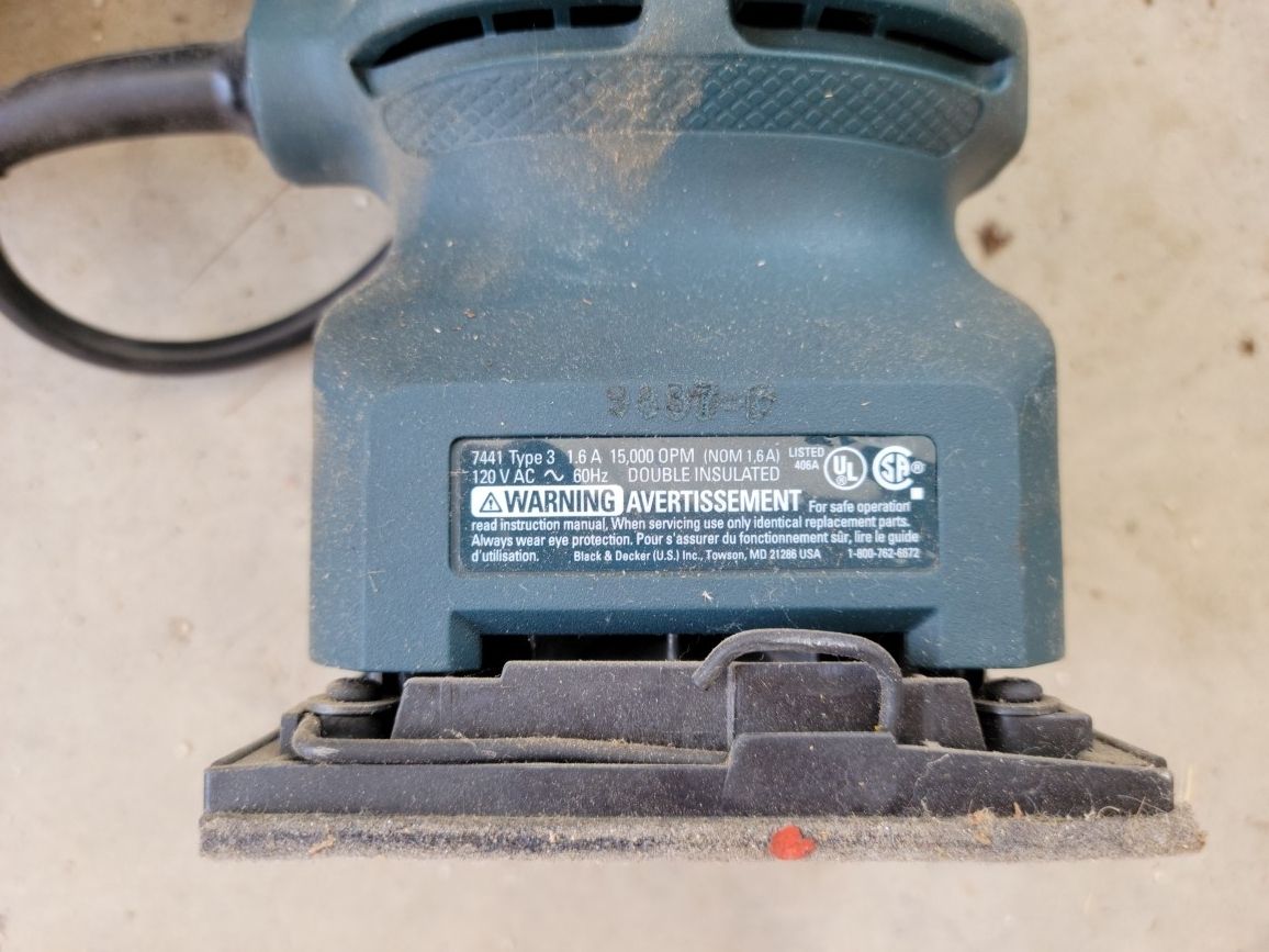 Black & Decker 7441 Palm Sander (Type 3) Parts and Accessories at